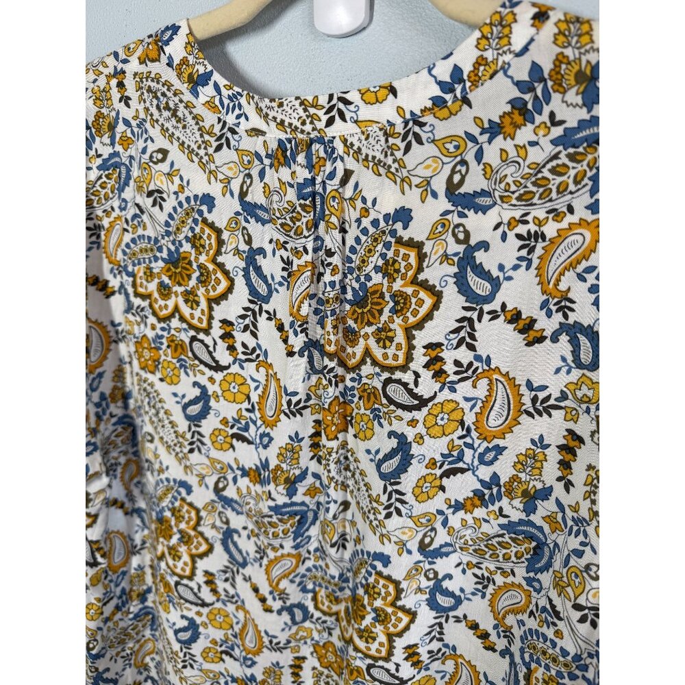 Daniel‎ Rainn Womens Floral Popover Blouse Size XL V-Neck Boho Garden Party - Picture 8 of 11